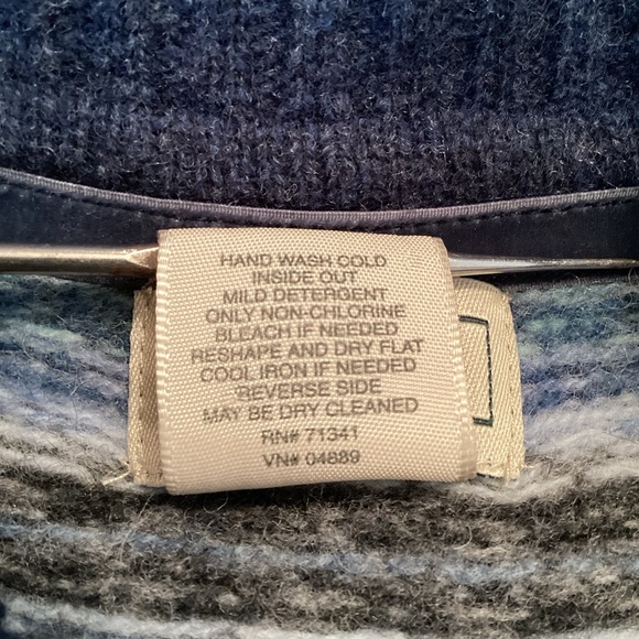 L.L. Bean Lambswool Fair Isle Button Cardigan - Picture 8 of 10